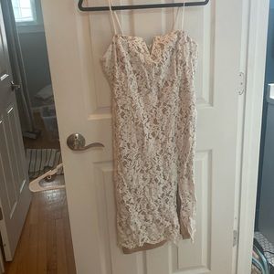 White eyelet dress midi